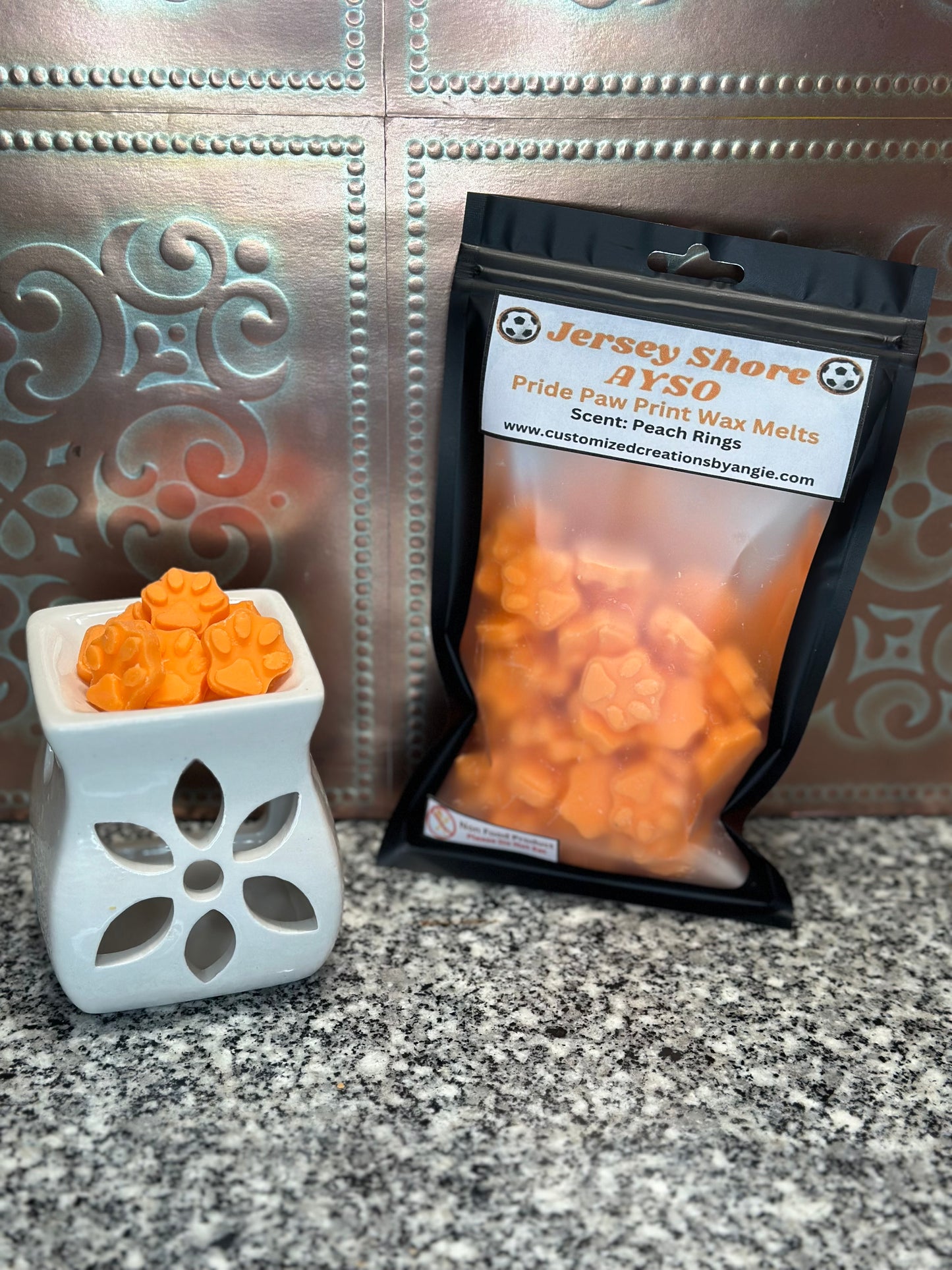 Jersey Shore AYSO Pride Paw Print Wax Melts (Scented in Peach Rings)