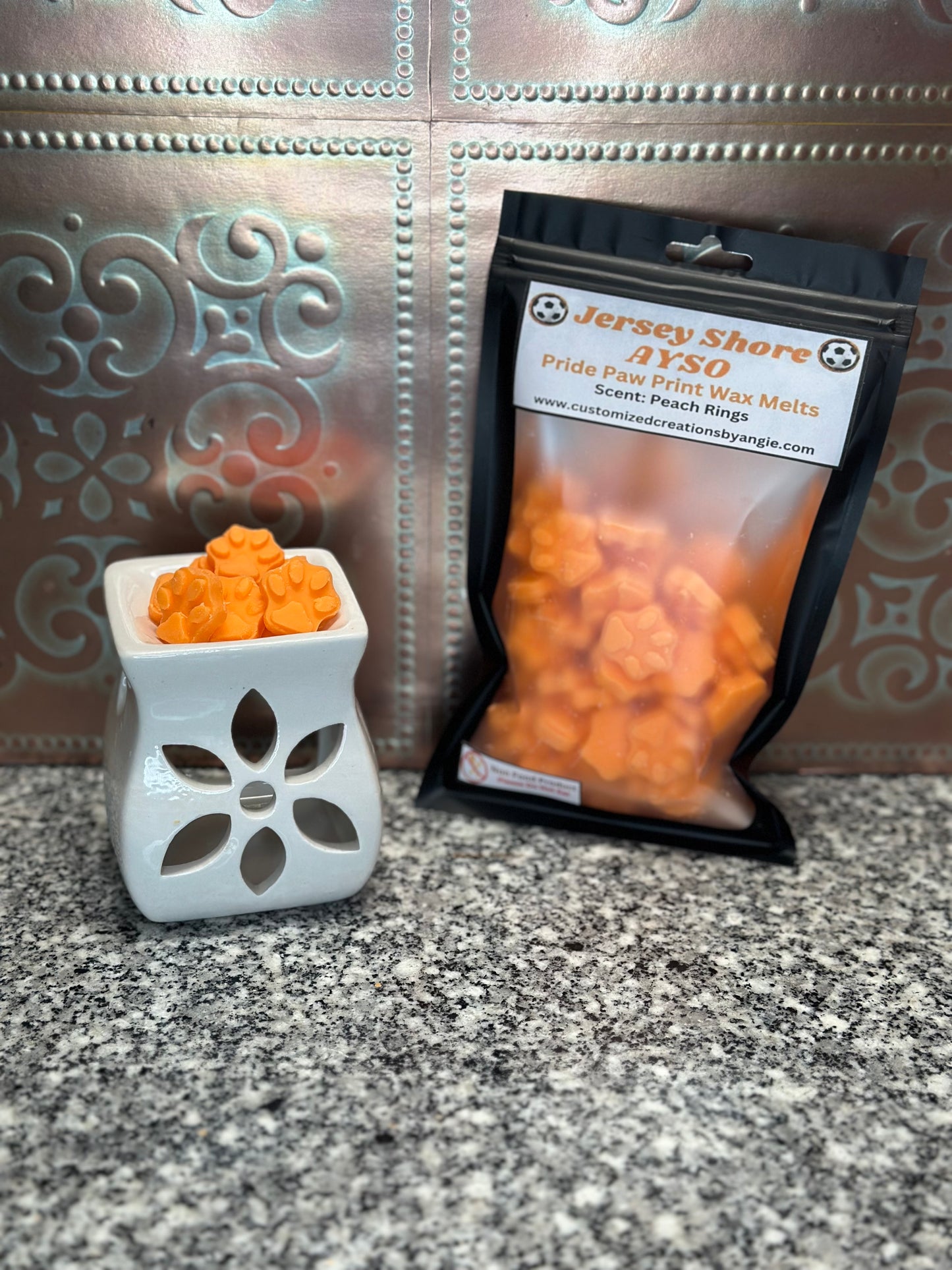 Jersey Shore AYSO Pride Paw Print Wax Melts (Scented in Peach Rings)