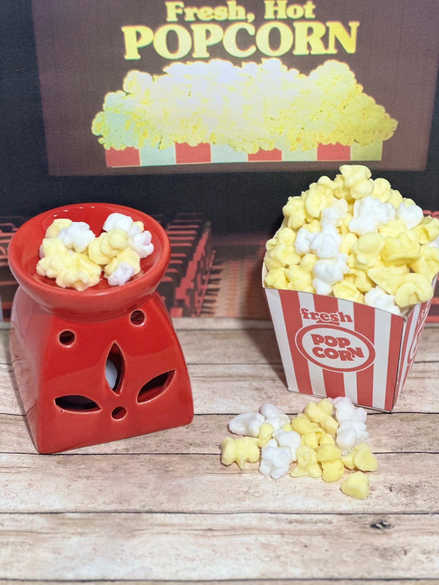 La cera de palomitas de maíz de cine se derrite